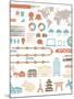 Tourism Infographic Set With Colorful Icons Design Elements-kusuriuri-Mounted Art Print