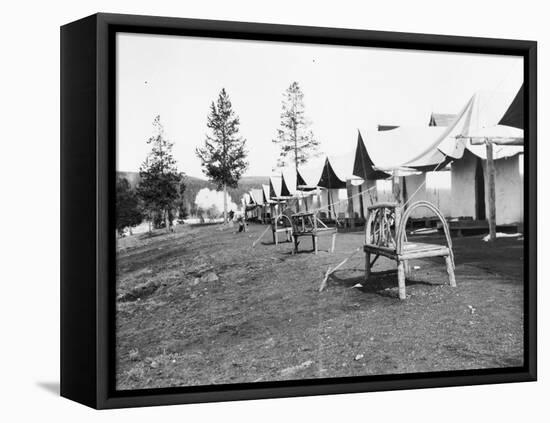 Tourist accommodations in upper Geyser Basin, Yellowstone Park, 1903-Frances Benjamin Johnston-Framed Stretched Canvas