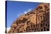 Tourist around the Urn Tomb, Royal Tombs, Petra, UNESCO World Heritage Site, Jordan, Middle East-Eleanor Scriven-Stretched Canvas