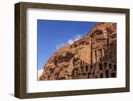 Tourist around the Urn Tomb, Royal Tombs, Petra, UNESCO World Heritage Site, Jordan, Middle East-Eleanor Scriven-Framed Photographic Print