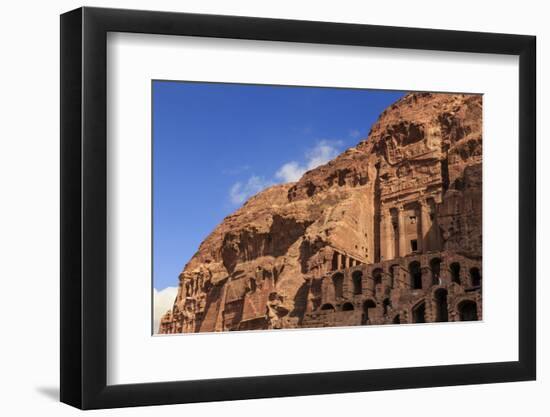 Tourist around the Urn Tomb, Royal Tombs, Petra, UNESCO World Heritage Site, Jordan, Middle East-Eleanor Scriven-Framed Photographic Print