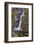 Tourist at Savica Waterfall Near Lake Bohinj, Triglav National Park, Julian Alps, Slovenia, Europe-Matthew Williams-Ellis-Framed Photographic Print