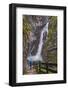 Tourist at Savica Waterfall Near Lake Bohinj, Triglav National Park, Julian Alps, Slovenia, Europe-Matthew Williams-Ellis-Framed Photographic Print