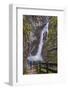 Tourist at Savica Waterfall Near Lake Bohinj, Triglav National Park, Julian Alps, Slovenia, Europe-Matthew Williams-Ellis-Framed Photographic Print