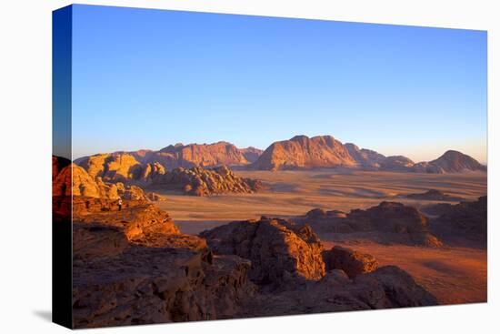 Tourist at Wadi Rum, Jordan, Middle East-Neil Farrin-Stretched Canvas