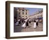 Tourist Board Folk Dancers in Lusa Square, Dubrovnik, Dalmatia, Croatia-Peter Higgins-Framed Photographic Print