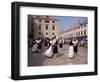 Tourist Board Folk Dancers in Lusa Square, Dubrovnik, Dalmatia, Croatia-Peter Higgins-Framed Photographic Print