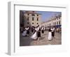 Tourist Board Folk Dancers in Lusa Square, Dubrovnik, Dalmatia, Croatia-Peter Higgins-Framed Photographic Print