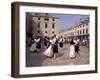 Tourist Board Folk Dancers in Lusa Square, Dubrovnik, Dalmatia, Croatia-Peter Higgins-Framed Photographic Print