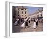 Tourist Board Folk Dancers in Lusa Square, Dubrovnik, Dalmatia, Croatia-Peter Higgins-Framed Photographic Print