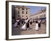 Tourist Board Folk Dancers in Lusa Square, Dubrovnik, Dalmatia, Croatia-Peter Higgins-Framed Photographic Print