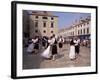 Tourist Board Folk Dancers in Lusa Square, Dubrovnik, Dalmatia, Croatia-Peter Higgins-Framed Photographic Print