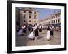 Tourist Board Folk Dancers in Lusa Square, Dubrovnik, Dalmatia, Croatia-Peter Higgins-Framed Photographic Print