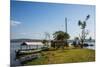 Tourist Boat Anchoring on a Little Island at the Source of the Nile-Michael-Mounted Photographic Print