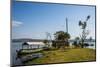 Tourist Boat Anchoring on a Little Island at the Source of the Nile-Michael-Mounted Photographic Print