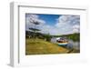 Tourist Boat Anchoring on a Little Island at the Source of the Nile-Michael-Framed Photographic Print