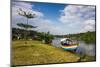 Tourist Boat Anchoring on a Little Island at the Source of the Nile-Michael-Mounted Photographic Print