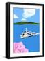 Tourist boat and cherry blossom-Hiroyuki Izutsu-Framed Giclee Print