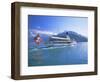 Tourist Boat Crossing the Lake, Lake Geneva (Lac Leman), Switzerland, Europe-Gavin Hellier-Framed Photographic Print