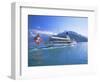 Tourist Boat Crossing the Lake, Lake Geneva (Lac Leman), Switzerland, Europe-Gavin Hellier-Framed Photographic Print