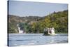 Tourist Boat Cruising the Nile in Front of the Murchison Falls (Kabarega Falls) on the Nile-Michael-Stretched Canvas