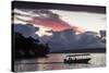 Tourist boat driving back home at sunset in Port Vila, Efate, Vanuatu, Pacific-Michael Runkel-Stretched Canvas