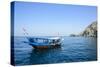 Tourist Boat in Form of a Dhow Sailing in the Khor Ash-Sham Fjord, Musandam, Oman, Middle East-Michael Runkel-Stretched Canvas