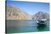 Tourist Boat in Form of a Dhow Sailing in the Khor Ash-Sham Fjord, Musandam, Oman, Middle East-Michael Runkel-Stretched Canvas