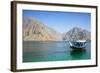 Tourist Boat in Form of a Dhow Sailing in the Khor Ash-Sham Fjord, Musandam, Oman, Middle East-Michael Runkel-Framed Photographic Print