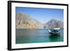 Tourist Boat in Form of a Dhow Sailing in the Khor Ash-Sham Fjord, Musandam, Oman, Middle East-Michael Runkel-Framed Photographic Print