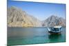 Tourist Boat in Form of a Dhow Sailing in the Khor Ash-Sham Fjord, Musandam, Oman, Middle East-Michael Runkel-Mounted Photographic Print