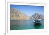 Tourist Boat in Form of a Dhow Sailing in the Khor Ash-Sham Fjord, Musandam, Oman, Middle East-Michael Runkel-Framed Photographic Print