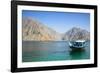 Tourist Boat in Form of a Dhow Sailing in the Khor Ash-Sham Fjord, Musandam, Oman, Middle East-Michael Runkel-Framed Photographic Print