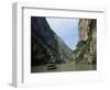 Tourist Boat in the Longmen Gorge, First of the Small Three Gorges, Yangtze Gorges, China-Tony Waltham-Framed Photographic Print