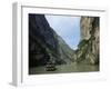 Tourist Boat in the Longmen Gorge, First of the Small Three Gorges, Yangtze Gorges, China-Tony Waltham-Framed Photographic Print