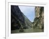 Tourist Boat in the Longmen Gorge, First of the Small Three Gorges, Yangtze Gorges, China-Tony Waltham-Framed Photographic Print