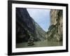 Tourist Boat in the Longmen Gorge, First of the Small Three Gorges, Yangtze Gorges, China-Tony Waltham-Framed Photographic Print