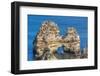 Tourist boat manoeuvering through the Grotos of Ponta da Piedade, Algarve, Portugal, Europe-Richard Maschmeyer-Framed Photographic Print