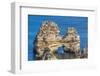 Tourist boat manoeuvering through the Grotos of Ponta da Piedade, Algarve, Portugal, Europe-Richard Maschmeyer-Framed Photographic Print