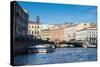 Tourist Boat on a Water Channel in the Center of St. Petersburg, Russia, Europe-Michael Runkel-Stretched Canvas