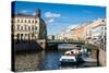 Tourist Boat on a Water Channel in the Center of St. Petersburg, Russia, Europe-Michael Runkel-Stretched Canvas