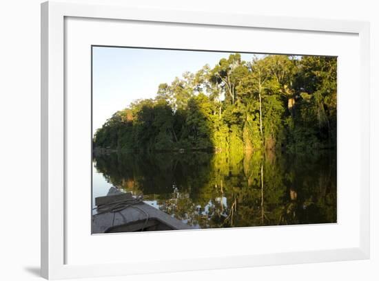 Tourist Boat on Lake Salvador, Manu National Park, Peru, South America-Peter Groenendijk-Framed Photographic Print