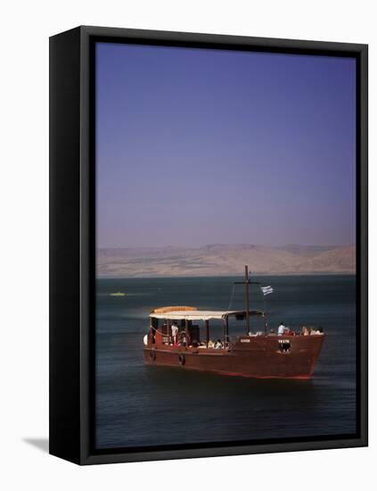 Tourist Boat on Lake Tiberias, the Sea of Galilee, North Israel, Israel, Middle East-Adina Tovy-Framed Stretched Canvas