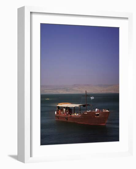 Tourist Boat on Lake Tiberias, the Sea of Galilee, North Israel, Israel, Middle East-Adina Tovy-Framed Photographic Print