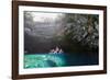 Tourist Boat on Melissani Lake, Kefalonia, Greece-Peter Thompson-Framed Photographic Print