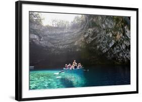 Tourist Boat on Melissani Lake, Kefalonia, Greece-Peter Thompson-Framed Photographic Print