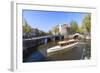 Tourist Boat on the Keizersgracht Canal, Amsterdam, Netherlands, Europe-Amanda Hall-Framed Photographic Print