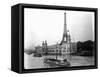 Tourist Boat on the River Seine-null-Framed Stretched Canvas