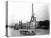 Tourist Boat on the River Seine-null-Stretched Canvas