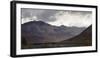 Tourist bus driving among mountains in the Denali National Park, Alaska, United States of America, -JIA JIAHE-Framed Photographic Print